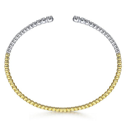 Gabriel & Co. BG4322-62M45JJ 14K Yellow and White Gold Split Cuff Bracelet with Graduating Diamonds