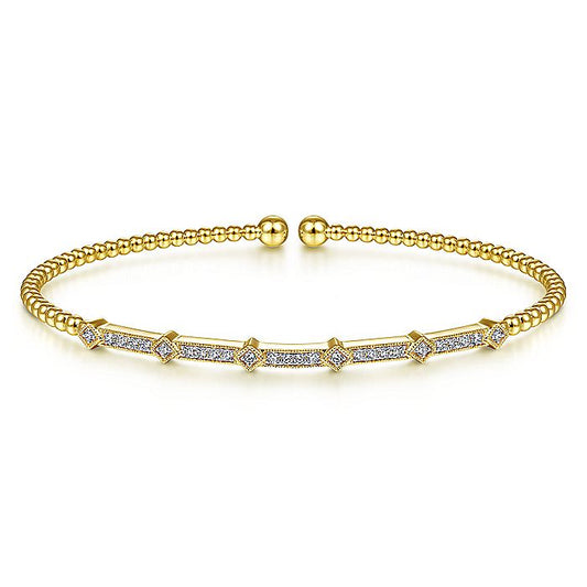 Gabriel & Co. BG4337-62Y45JJ 14k yellow gold diamond bangle