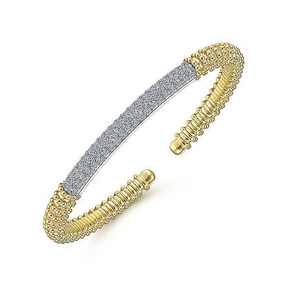Gabriel & Co. BG4348-62M45JJ 14K White-Yellow Gold Diamond Bangle