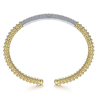 Gabriel & Co. BG4348-62M45JJ 14K White-Yellow Gold Diamond Bangle
