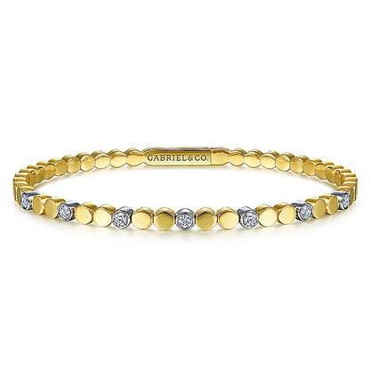 Gabriel & Co. BG4366-65M45JJ 14K White-Yellow Gold Diamond Bangle