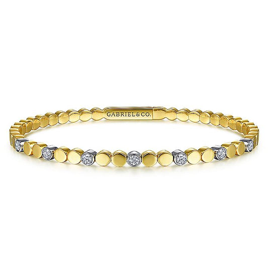 Gabriel & Co. BG4366-65M45JJ 14K White-Yellow Gold Diamond Bangle