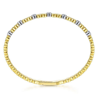 Gabriel & Co. BG4366-65M45JJ 14K White-Yellow Gold Diamond Bangle