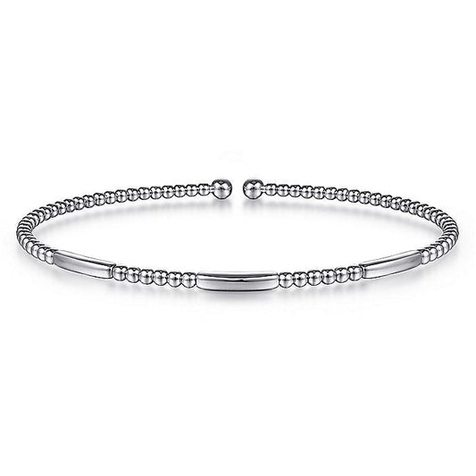 Gabriel & Co. BG4419-62W4JJJ 14K White Gold Bujukan Open Bangle in size 6.25