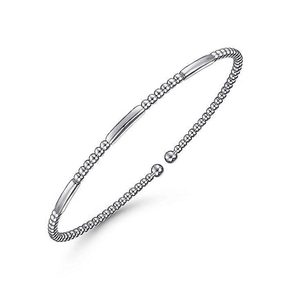 Gabriel & Co. BG4419-62W4JJJ 14K White Gold Bujukan Open Bangle in size 6.25