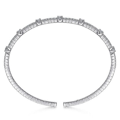 Gabriel & Co. BG4430-65W45JJ 14K White Gold Diamond Bangle