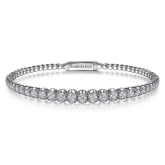 Gabriel & Co. BG4432-65W45JJ 14K White Gold Diamond Bangle