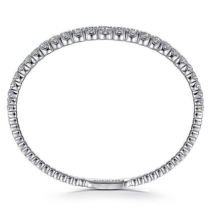 Gabriel & Co. BG4433-65W45JJ 14K White Gold Graduating Diamond Bangle