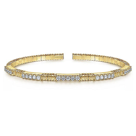 Gabriel & Co. BG4466-65Y45JJ 14K Yellow Gold Diamond Bangle