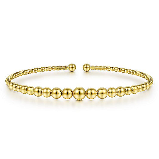 Gabriel & Co. BG4584-62Y4JJJ 14K Yellow Gold Bujukan Open Bangle in size 6.25