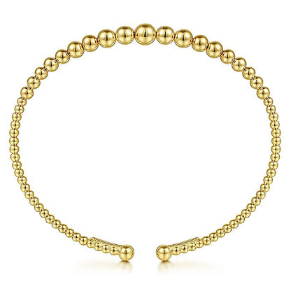 Gabriel & Co. BG4584-62Y4JJJ 14K Yellow Gold Bujukan Open Bangle in size 6.25
