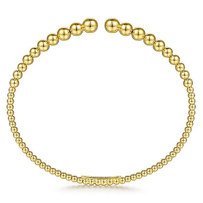 Gabriel & Co. BG4585-62Y4JJJ 14K Yellow Gold Bujukan Open Bangle in size 6.25