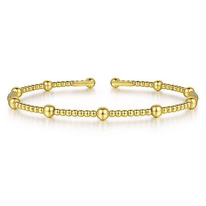 Gabriel & Co. BG4603-62Y4JJJ 14K Yellow Gold Bujukan Open Bangle in size 6.25