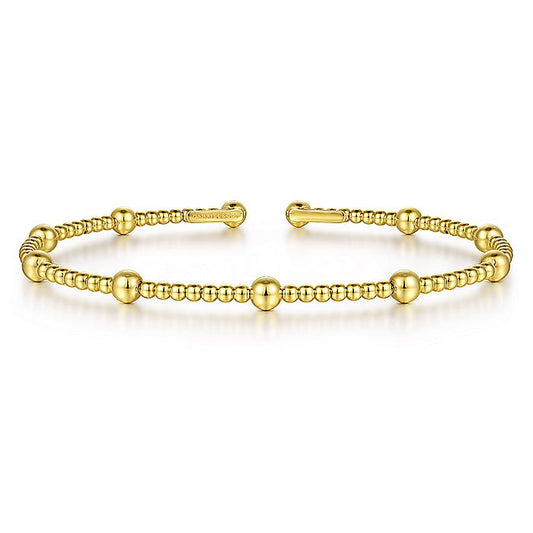 Gabriel & Co. BG4603-62Y4JJJ 14K Yellow Gold Bujukan Open Bangle in size 6.25