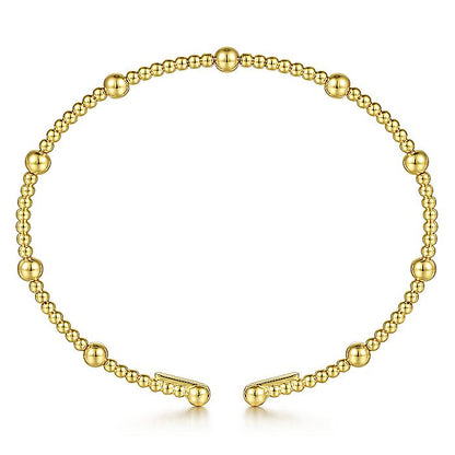 Gabriel & Co. BG4603-62Y4JJJ 14K Yellow Gold Bujukan Open Bangle in size 6.25