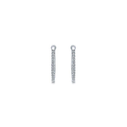 Gabriel & Co. EG10234W45JJ 14K White Gold Tiger Claw Set 20mm Oval Classic Diamond Hoop Earrings