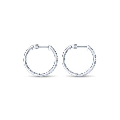 Gabriel & Co. EG10856W45JJ 14K White Gold Tiger Claw Set 20mm Round Inside Out Diamond Hoop Earrings