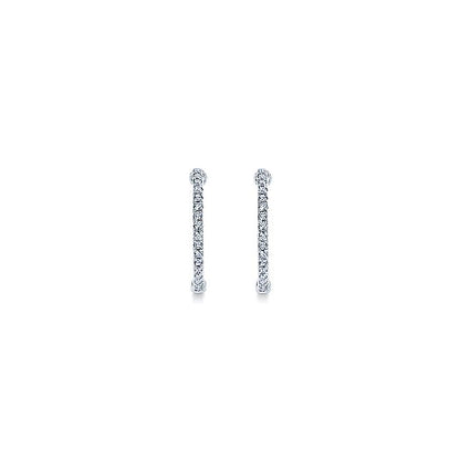 Gabriel & Co. EG10856W45JJ 14K White Gold Tiger Claw Set 20mm Round Inside Out Diamond Hoop Earrings