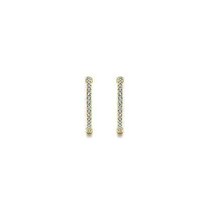 Gabriel & Co. EG10856Y45JJ 14K Yellow Gold Tiger Claw Set 20mm Round Inside Out Diamond Hoop Earrings