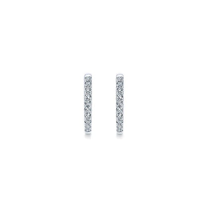 Gabriel & Co. EG10857W45JJ 14K White Gold Tiger Claw Set 20mm Round Inside Out Diamond Hoop Earrings