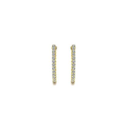 Gabriel & Co. EG10861Y45JJ 14K Yellow Gold Prong Set 20mm Round Inside Out Diamond Hoop Earrings