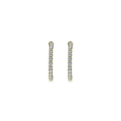 Gabriel & Co. EG10865Y45JJ 14K Yellow Gold Prong Set 20mm Round Inside Out Diamond Hoop Earrings