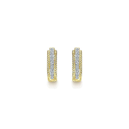 Gabriel & Co. EG10887Y45JJ 14K Yellow Gold 15mm Diamond Hoop Earrings