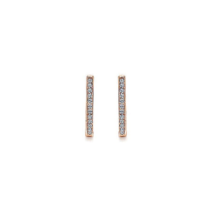 Gabriel & Co. EG10912K45JJ 14K Rose Gold 20mm Slim Pavé Diamond Huggies