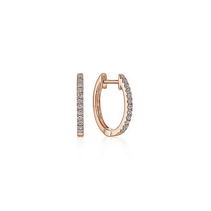 Gabriel & Co. EG11122K45JJ 14K Rose Gold Classic 15mm Pavé Diamond Huggies