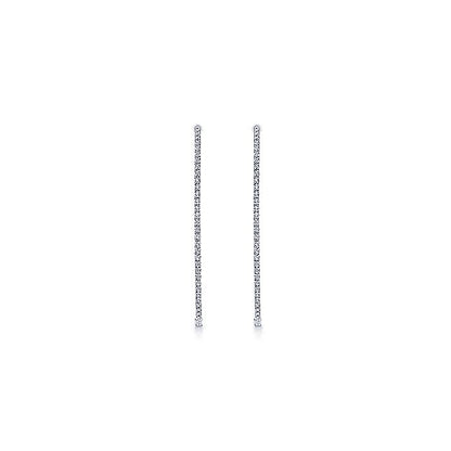 Gabriel & Co. EG11514W45JJ 14K White Gold French Pavé  55mm Oval Inside Out Diamond Hoop Earrings