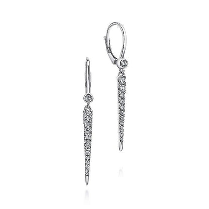 Gabriel & Co. EG12457W45JJ 14K White Gold Peek A Boo Spike Diamond Earrings