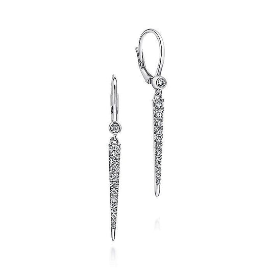 Gabriel & Co. EG12457W45JJ 14K White Gold Peek A Boo Spike Diamond Earrings