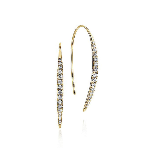 Gabriel & Co. EG12629Y45JJ 14K Yellow Gold Tapered Diamond Drop Earrings