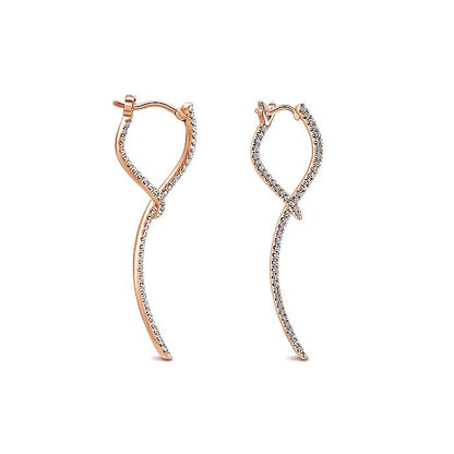 Gabriel & Co. EG12928K45JJ 14K Rose Gold Sculptural Diamond Drop Earrings