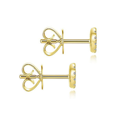 Gabriel & Co. EG12966Y45JJ 14K Yellow Gold Round Cluster Diamond Stud Earrings