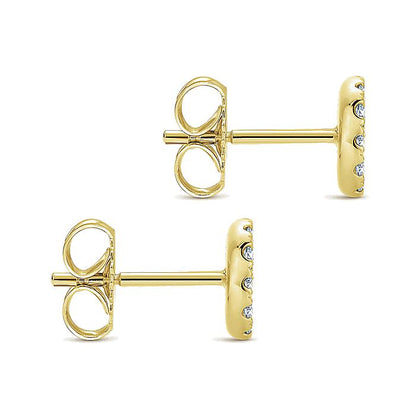 Gabriel & Co. EG12968Y45JJ 14K Yellow Gold Round Pavé Diamond Stud Earrings