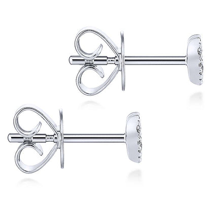Gabriel & Co. EG13079W45JJ 14K White Gold Heart Shaped Pavé Diamond Stud Earrings
