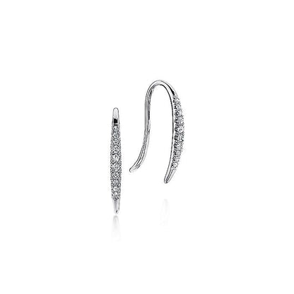 Gabriel & Co. EG13084W45JJ 14K White Gold Tapered Diamond Threader Drop Earrings