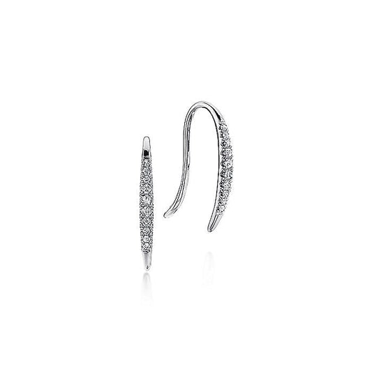 Gabriel & Co. EG13084W45JJ 14K White Gold Tapered Diamond Threader Drop Earrings