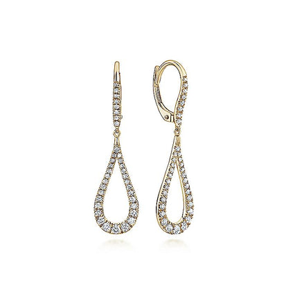 Gabriel & Co. EG13195Y45JJ 14K Yellow Gold Contoured Pear Shaped Diamond Drop Earrings