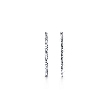 Gabriel & Co. EG13507W45JJ 14K White Gold French Pavé 40mm Round Inside Out Diamond Hoop Earrings