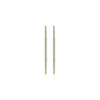 Gabriel & Co. EG13508Y45JJ 14K Yellow Gold French Pavé 50mm Round Inside Out Diamond Hoop Earrings