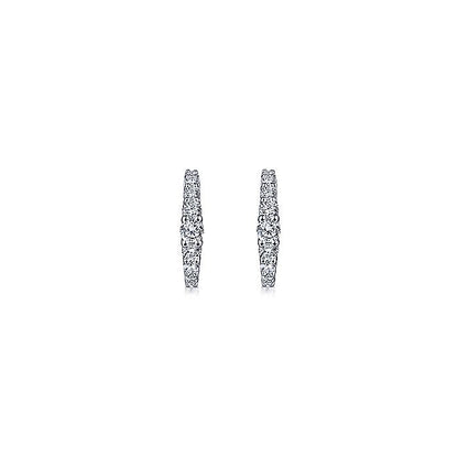 Gabriel & Co. EG13648W45JJ 14K White Gold 13mm Classic Diamond Huggies
