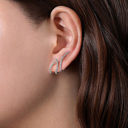 Gabriel & Co. EG13689W45JJ 14K White Gold Abstract Diamond Stud Earrings