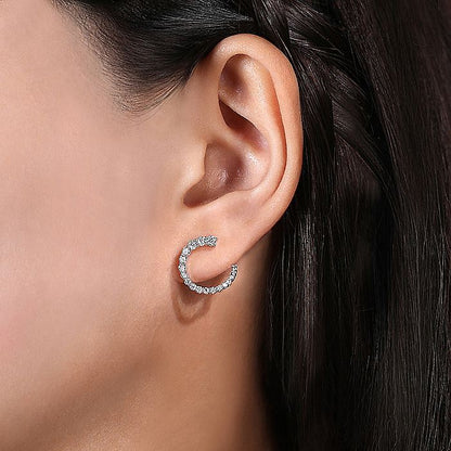 Gabriel & Co. EG13860W45JJ 14K White Gold Open Diamond Circle Stud Earrings