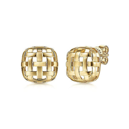 Gabriel & Co. EG13912Y4JJJ 14K Yellow Gold Basket Weave Stud Earrings
