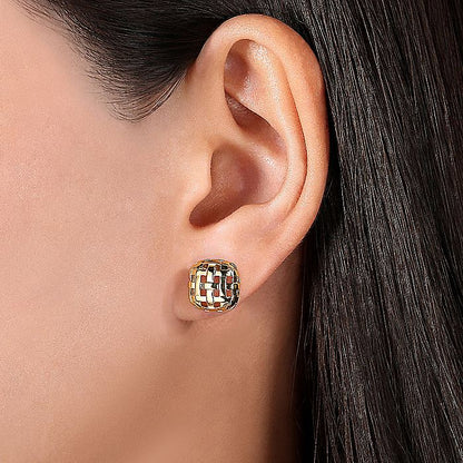 Gabriel & Co. EG13912Y4JJJ 14K Yellow Gold Basket Weave Stud Earrings