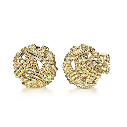 Gabriel & Co. EG13913Y4JJJ 14K Yellow Gold Round Twisted Rope Stud Earrings