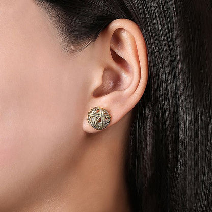 Gabriel & Co. EG13913Y4JJJ 14K Yellow Gold Round Twisted Rope Stud Earrings