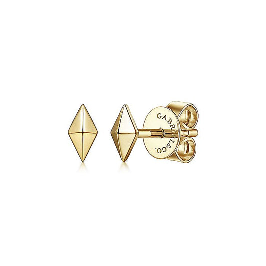 Gabriel & Co. EG14003Y4JJJ 14K Yellow Gold Pyramid Kite Shape Stud Earrings